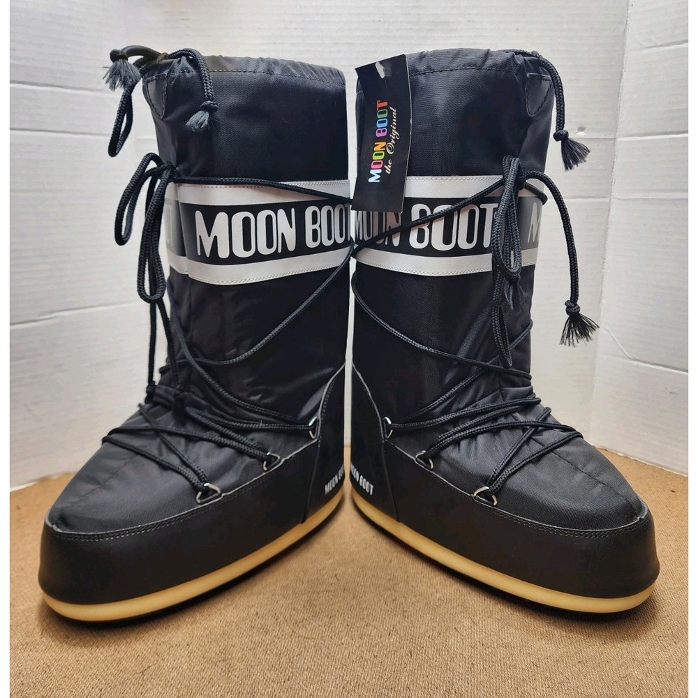 New Moon Boot Icon Nylon boots Women Size 39-41/7-8.5 In Black